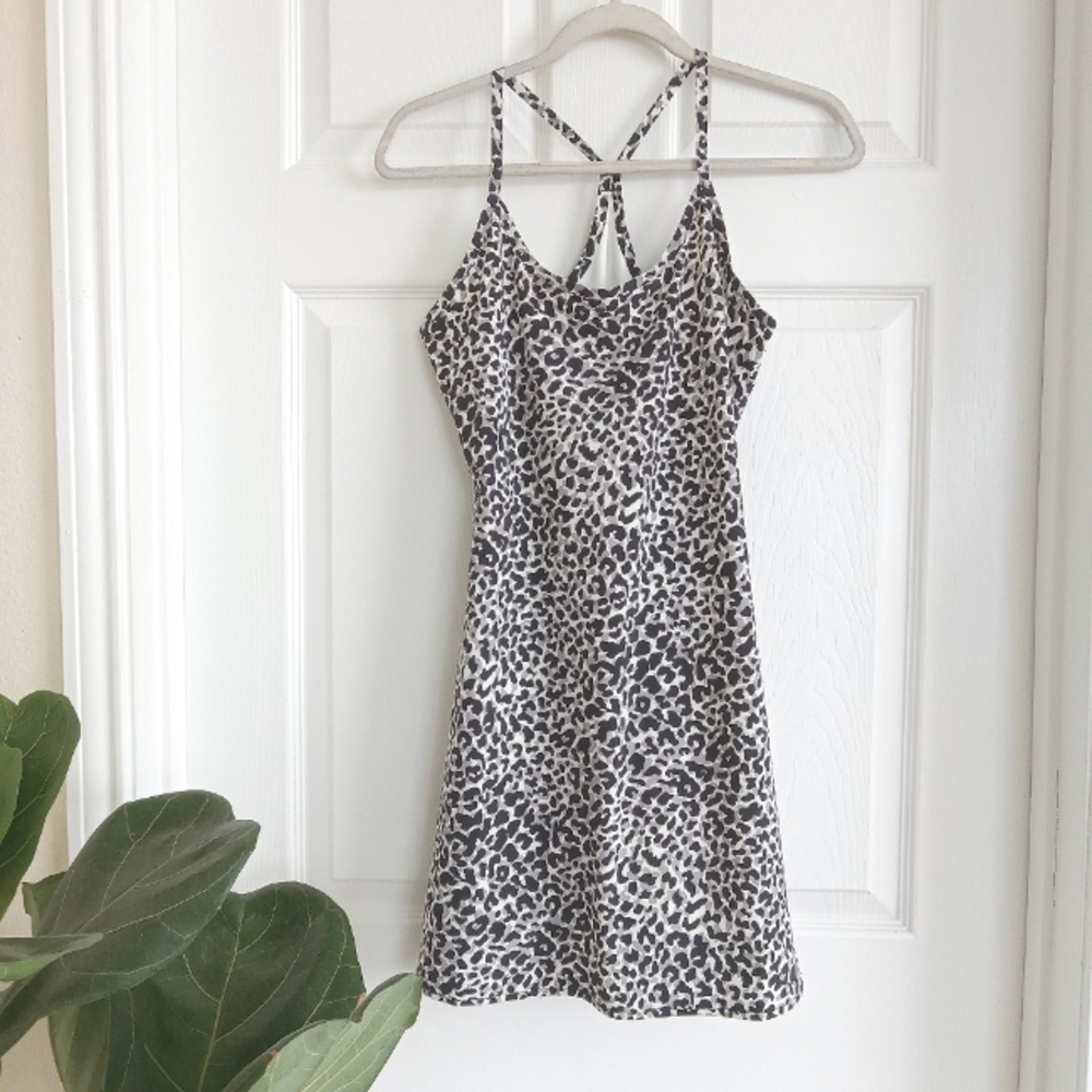 Outdoor Voices Exercise Dress in Snow Leopard